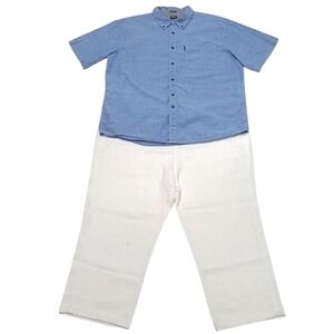 Dickies Modern Fit Dressy Casual Button Up Front Shirt Short Sleeve Collared Top